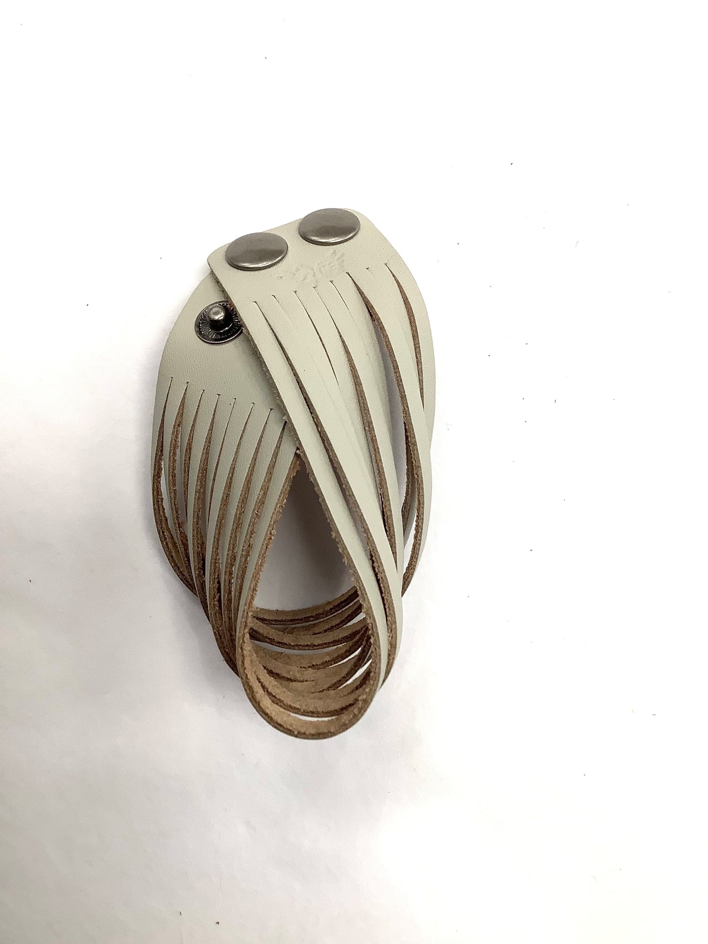 Bracelet cuir gris moyen