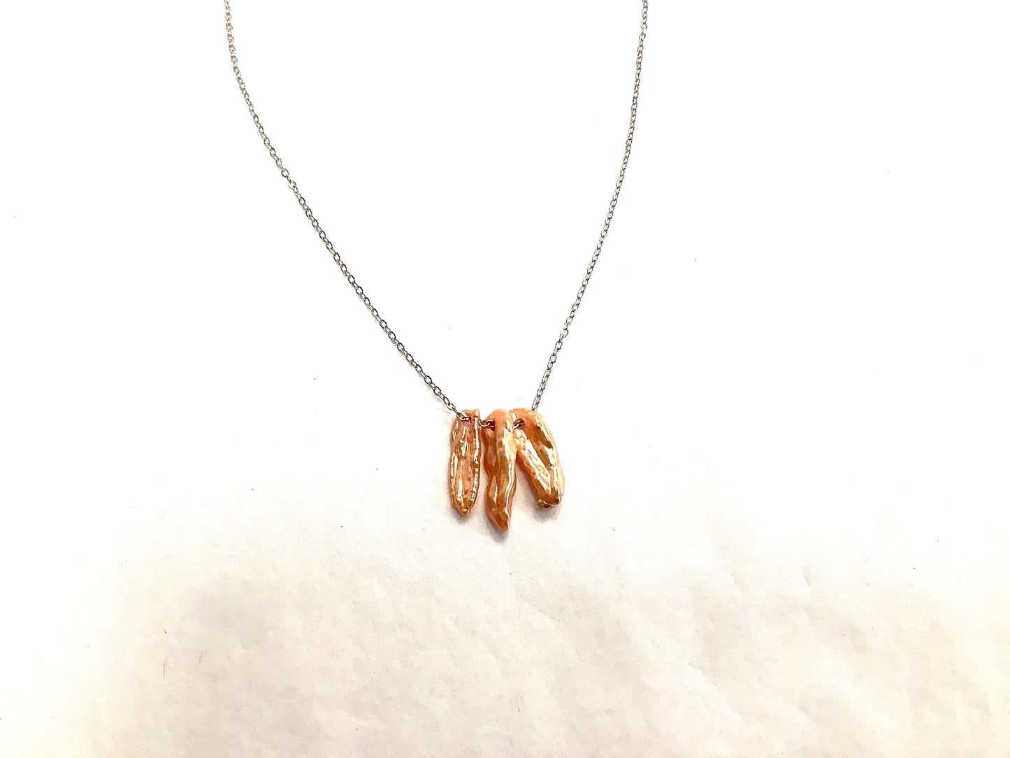 Collier Perle rose - Rouge Inox