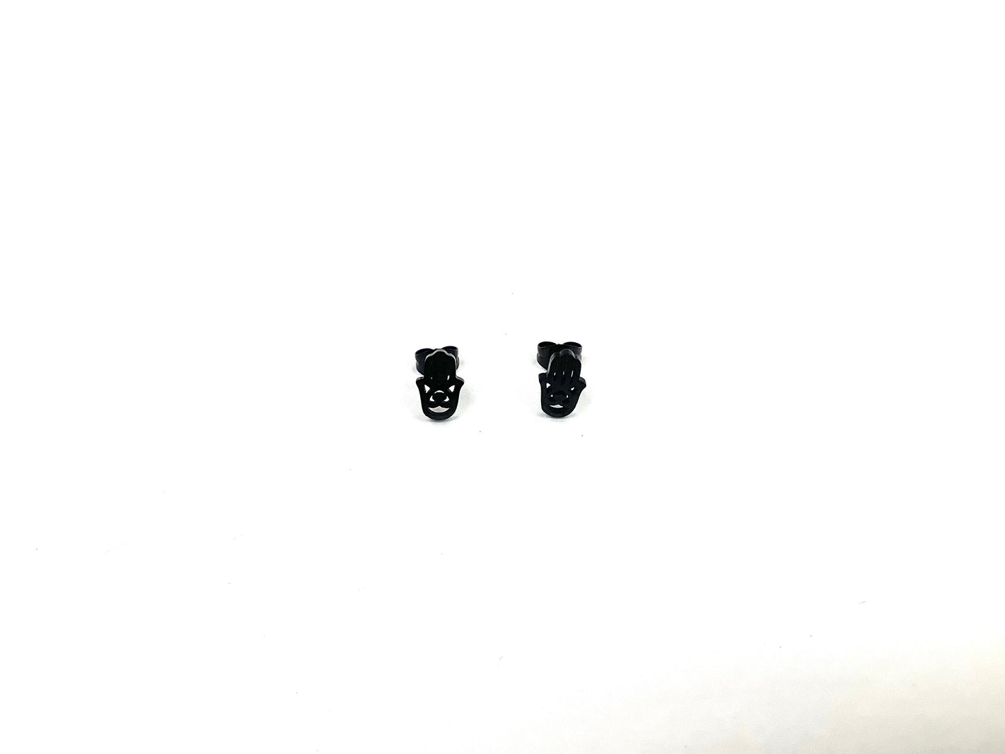 Boucles d’oreilles Mains de Fatima - Rouge Inox