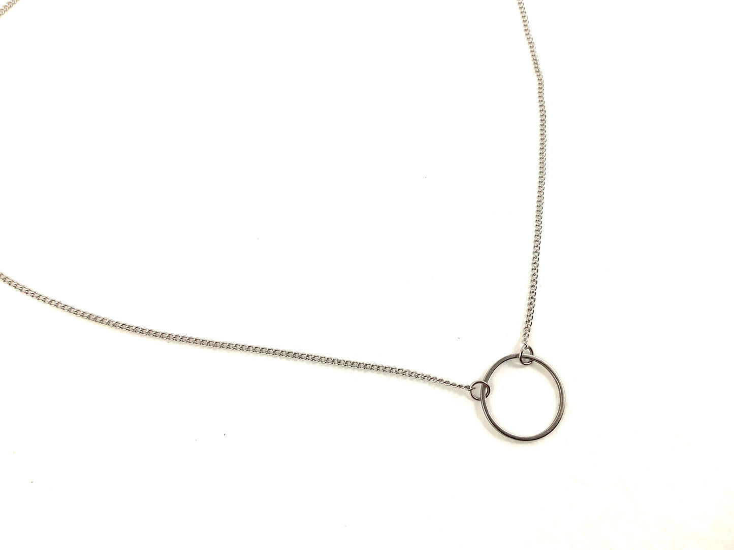 Collier Petit Cercle - Argent - Rouge Inox