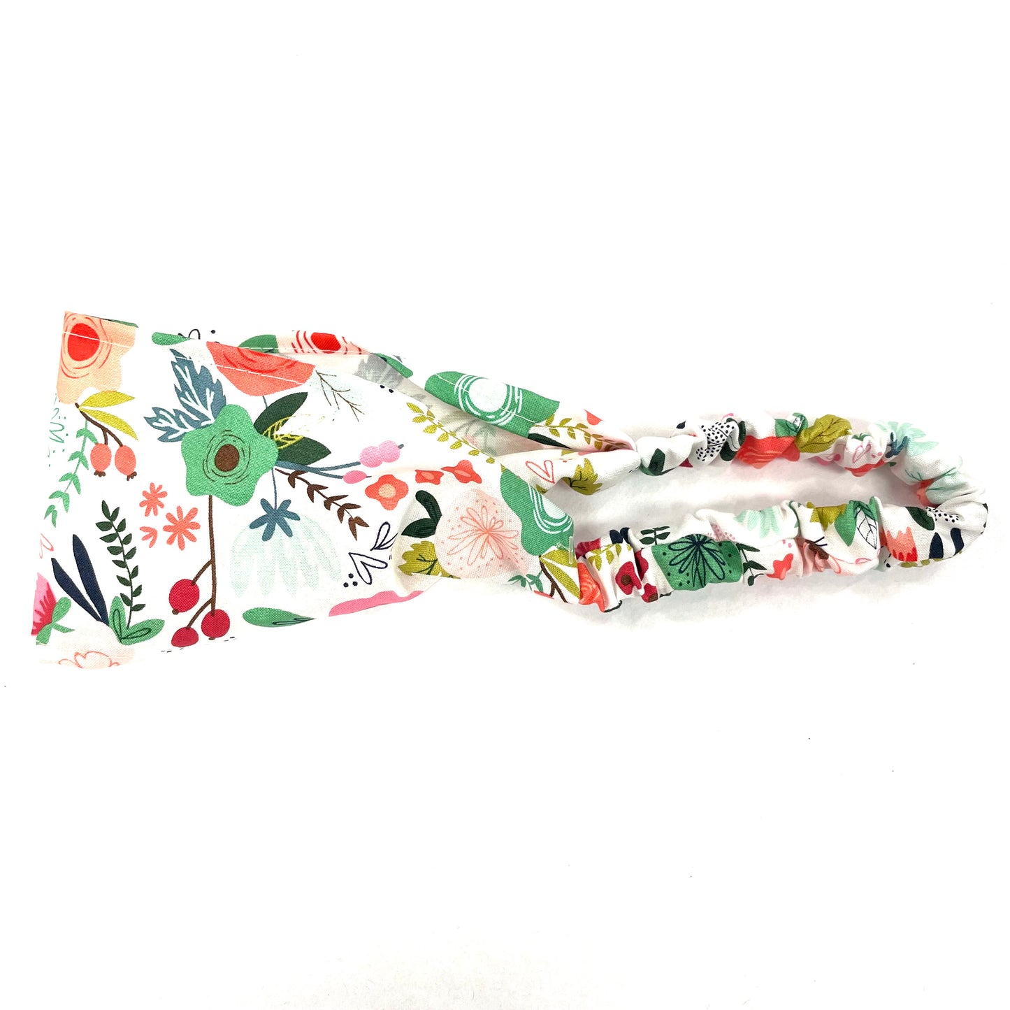 Bandeau Blanc Fleurs Multi - Rouge Canapé