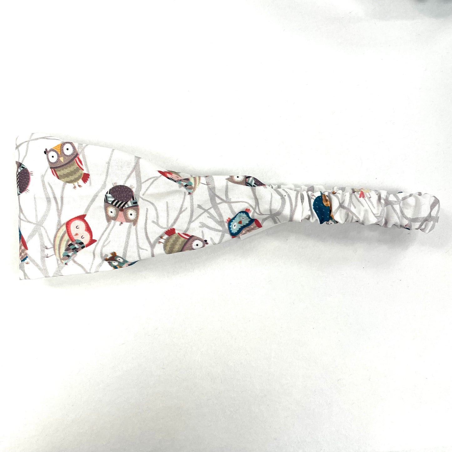 White Owls Headband - Sofa Red