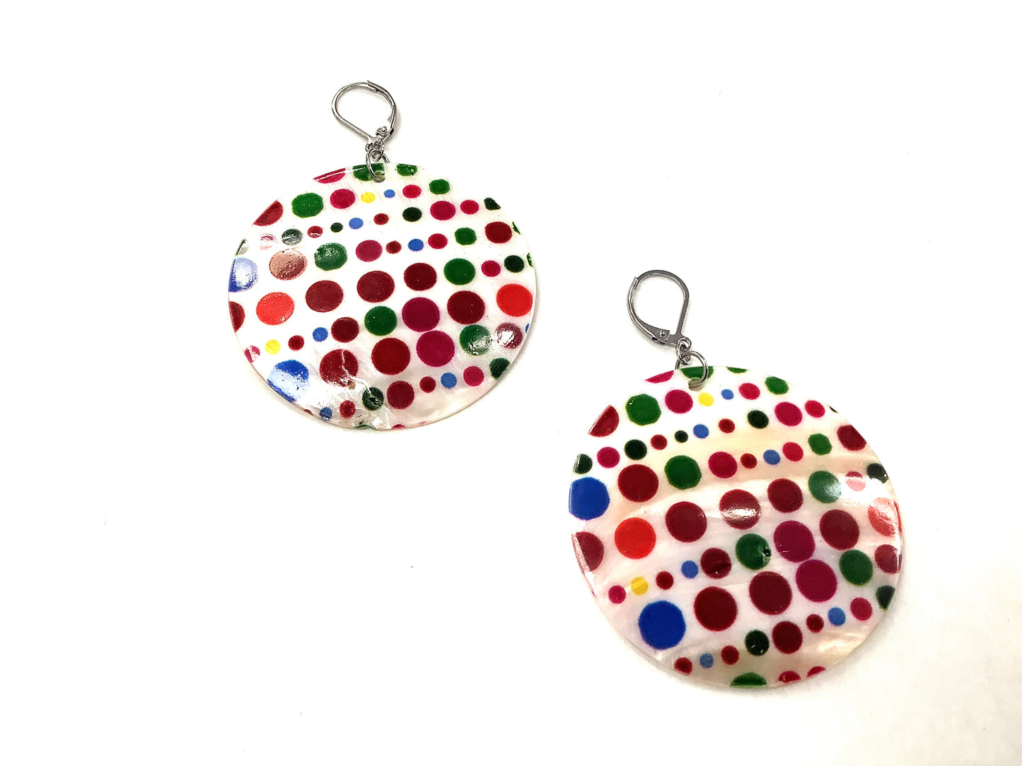 Boucles d'oreilles Coquillage RA03- Pois - Rouge Aventure