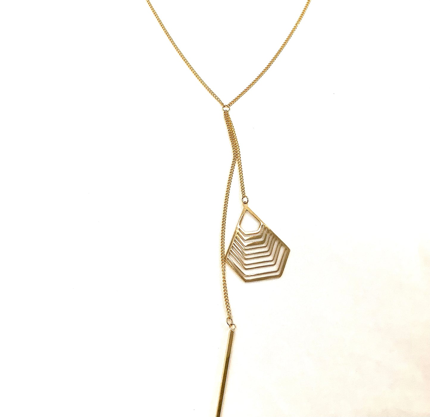 Collier Géométrique - Or - Rouge Inox