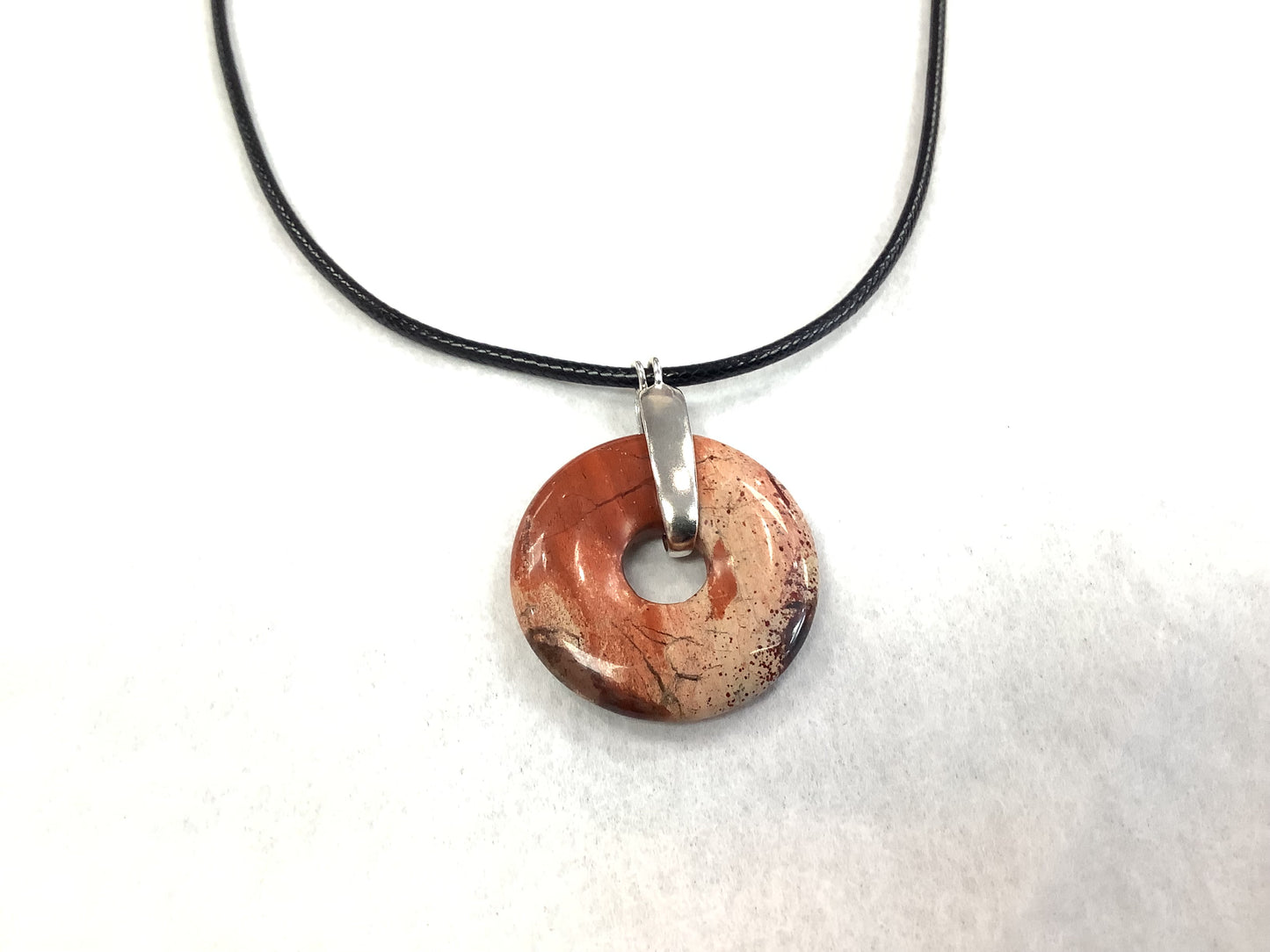 Collier en jaspe - Vintage rouge - Rouge Argent 925