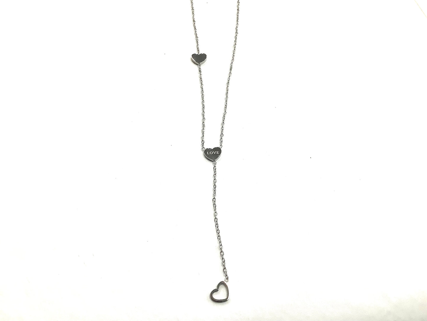 Collier Triple Coeur - Rouge Inox