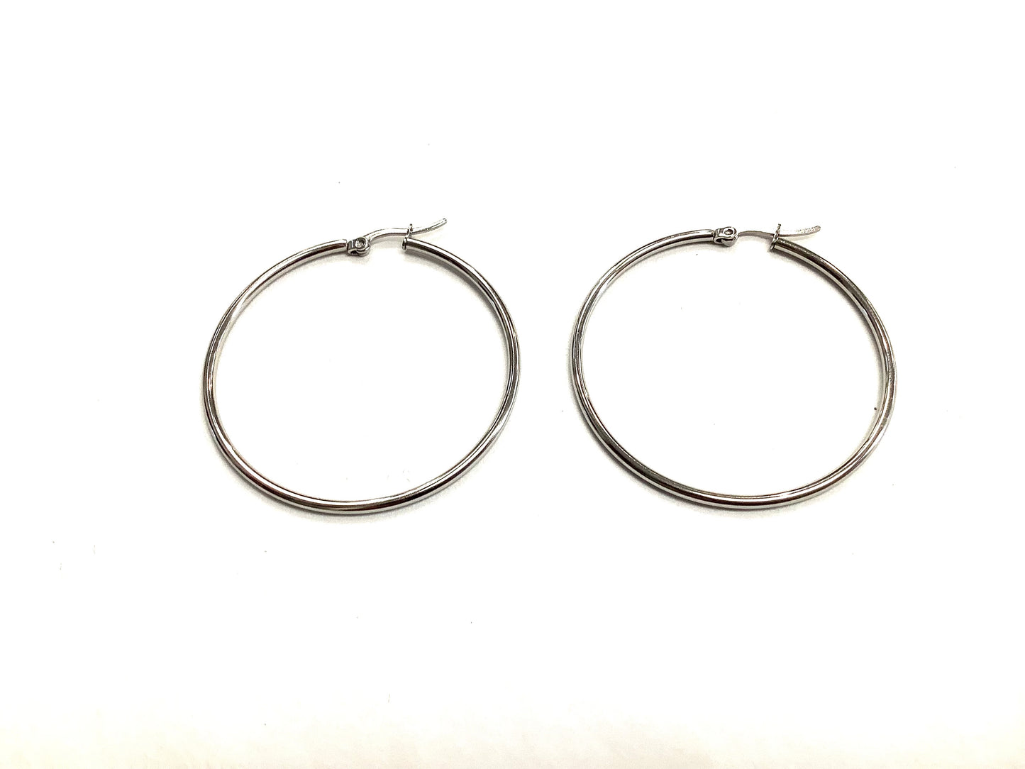 Anneaux Argent 45 mm - Rouge Inox