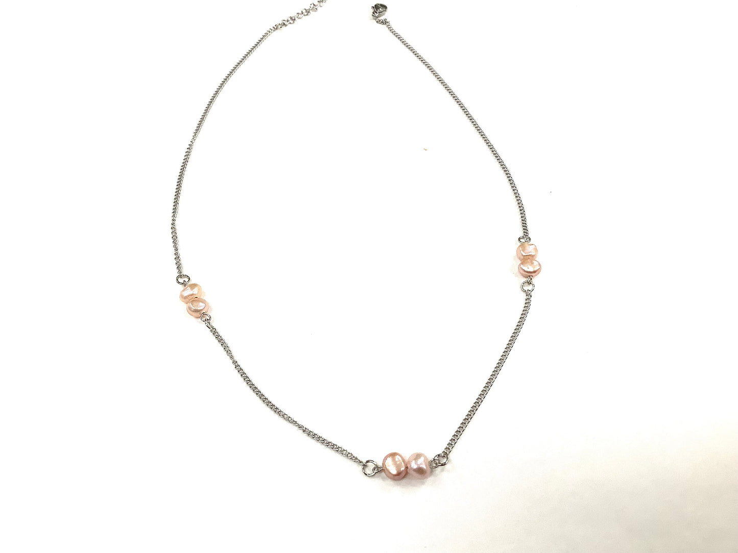 Collier Perlé - Rose - Rouge Inox