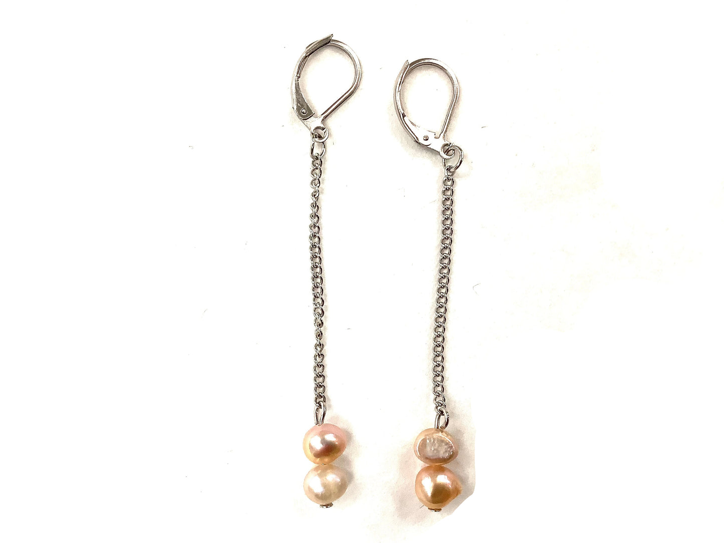 Boucles d'oreilles Perles Suspendues Rose - Rouge Bijoux