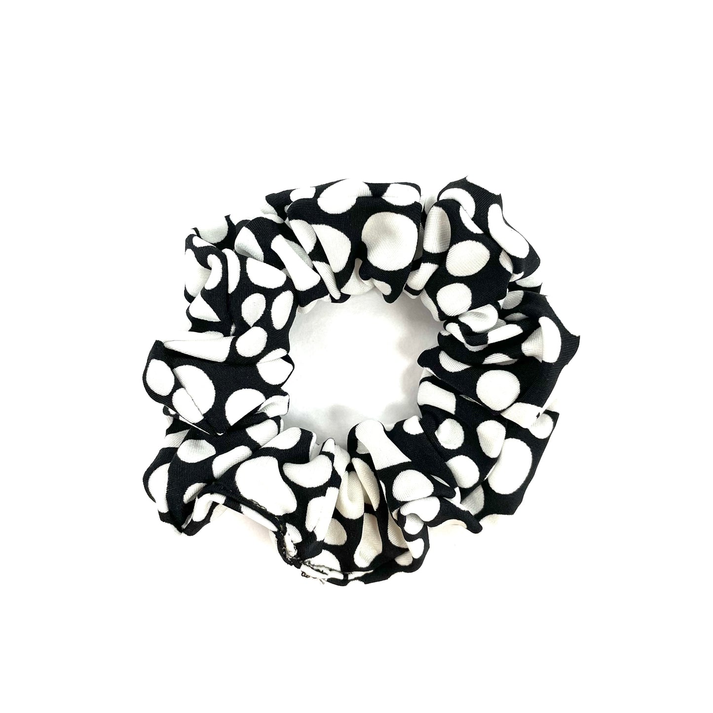 White ZigZag Black Scrunchie - Sofa Red