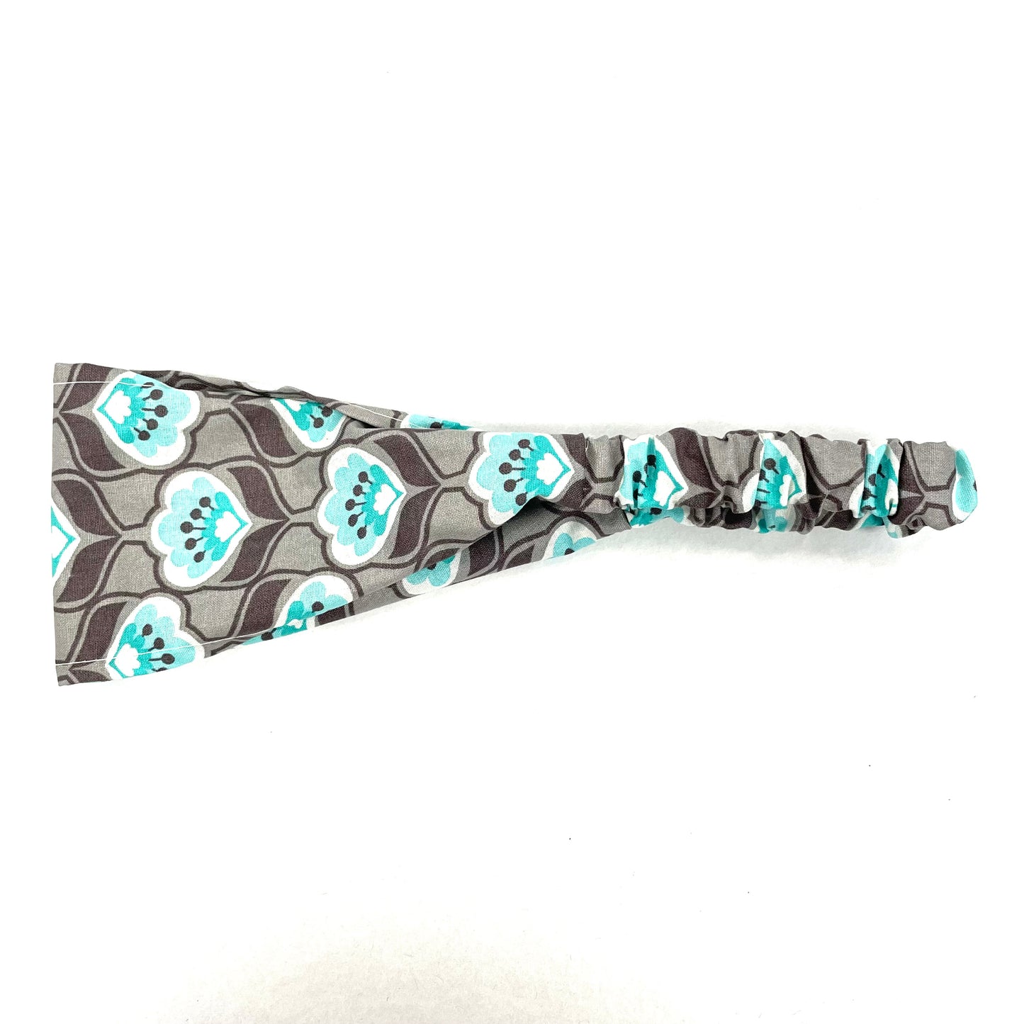 Grey Headband Turquoise Flowers - Sofa Red