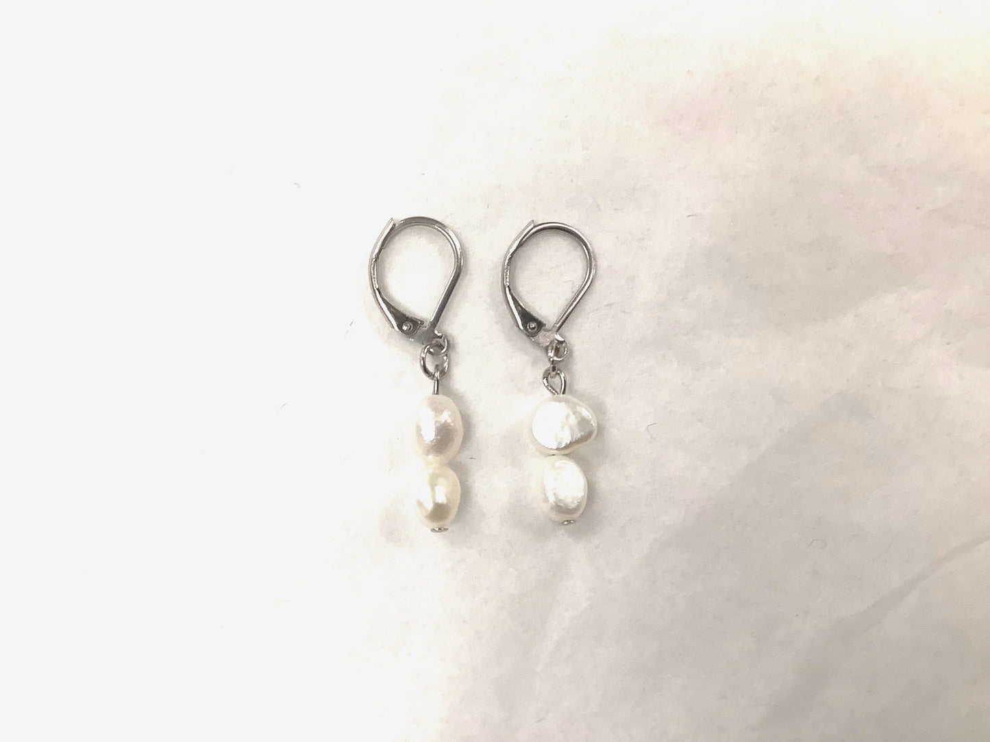 Boucles d'oreilles Double Perle Blanc - Rouge Bijoux
