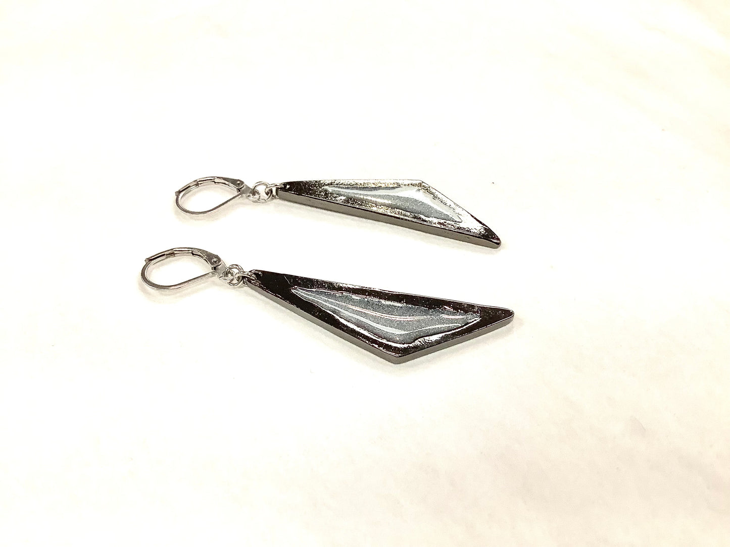 Suspendues à l'oreille Gros Triangle 45mm Naturel - Rouge Bijoux