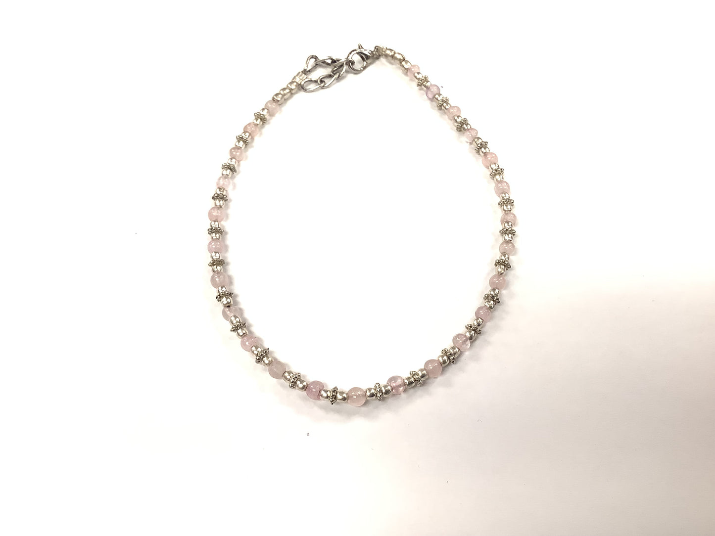 Bracelet de cheville RI51 - Quartz rose - Rouge Import