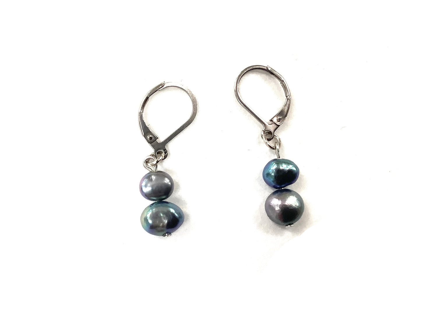 Boucles d'oreilles Double Perle Noir - Rouge Bijoux