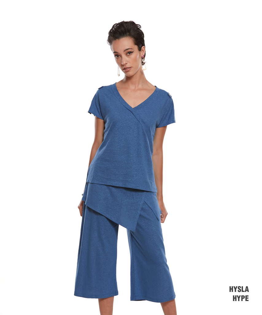 Pantalon gaucho Hype - Bleu - Luc Fontaine