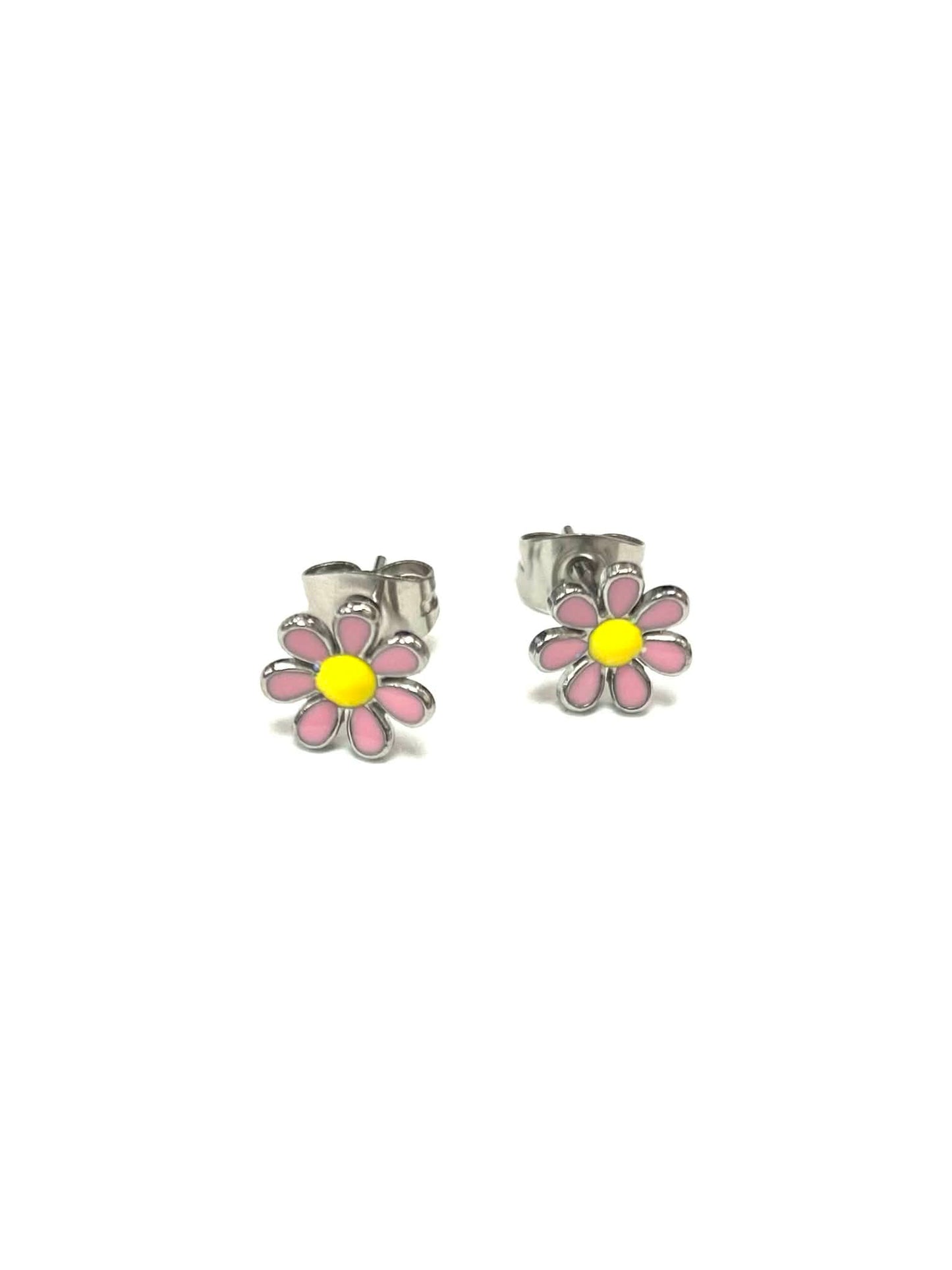 Boucles d’oreilles Fleur (5 variantes) - Rouge Inox