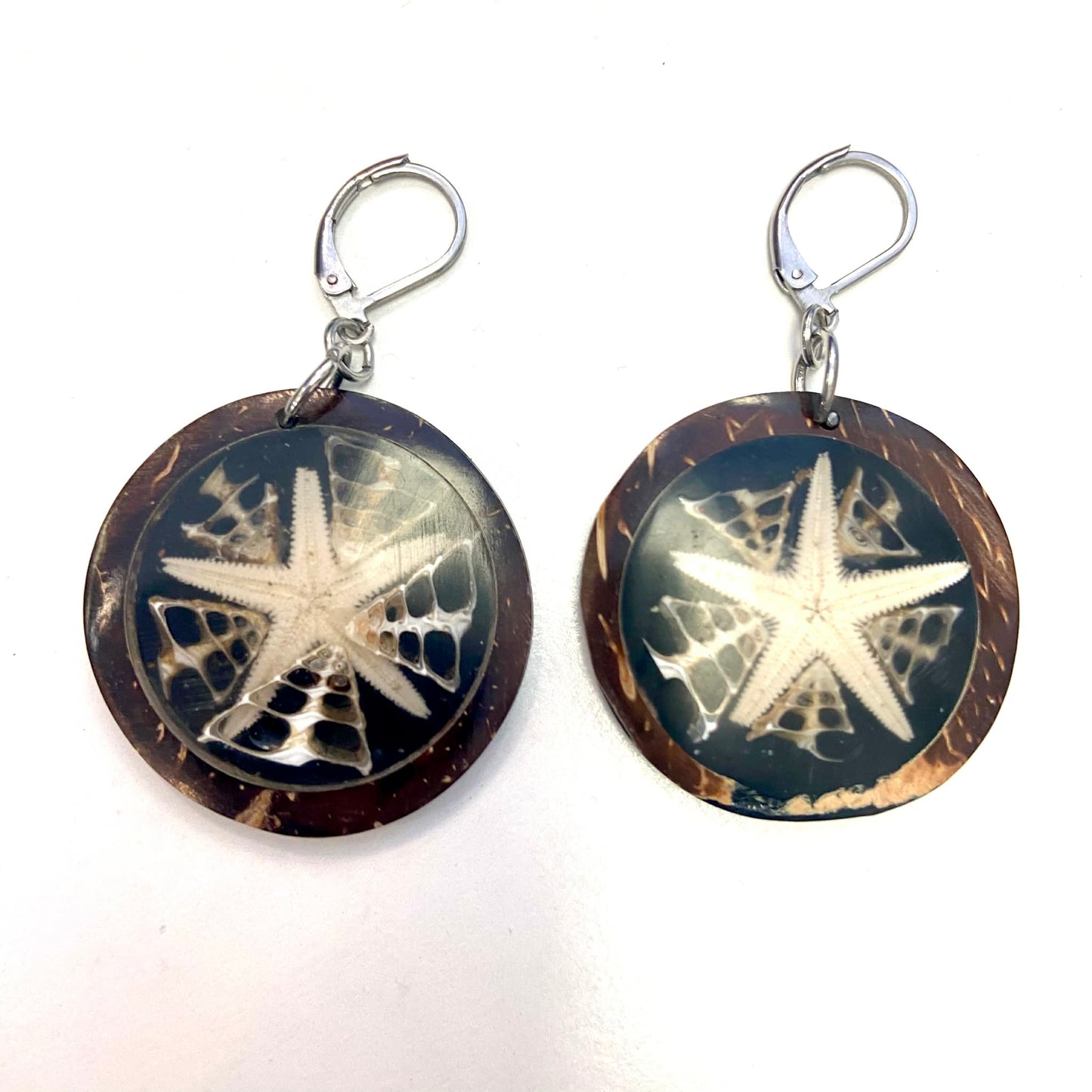 BO résine coquillage - Étoile de mer avec rebord - 5 variantes (noir, blanc, rouge, bleu ou vert)- Rouge Aventure