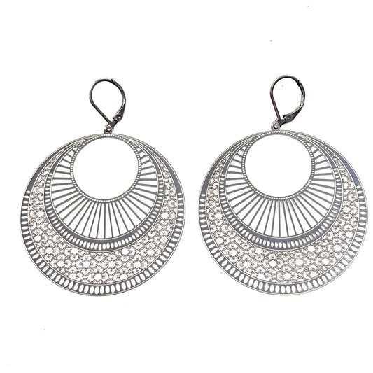 Boucles d'oreilles -17- Rouge Inox