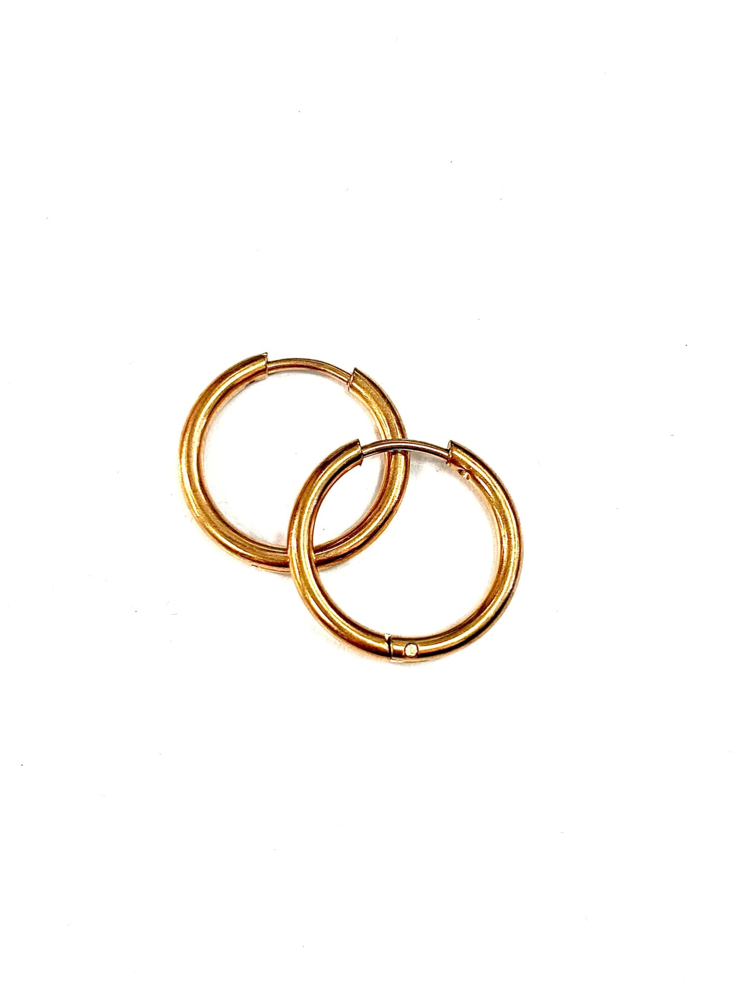 Boucles d'oreilles  - Anneaux Ronds - Rouge Inox