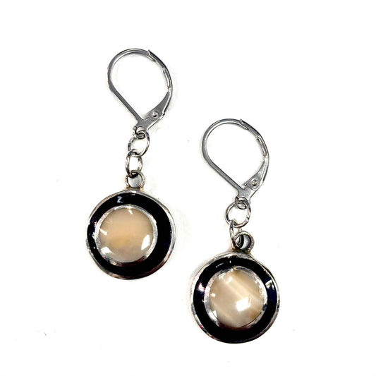 Boucles d'oreilles - Cercle - Pierre Nacre Cercle - Rouge Aventure