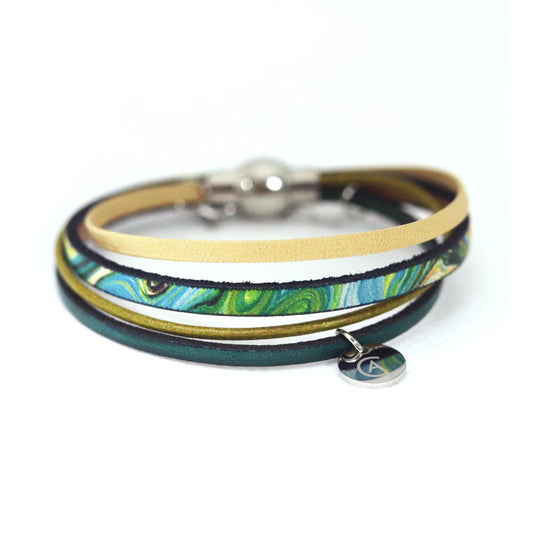 Bracelet zip vagues bleues - Créart