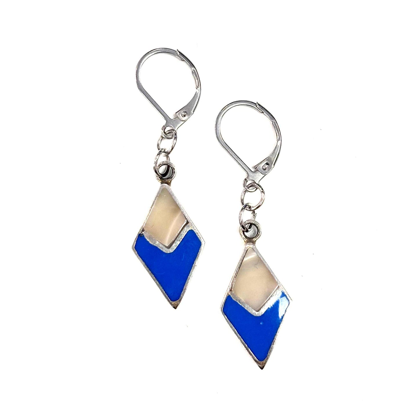 Boucles d'oreilles - Losange - Pierre Nacre Losange - Rouge Aventure