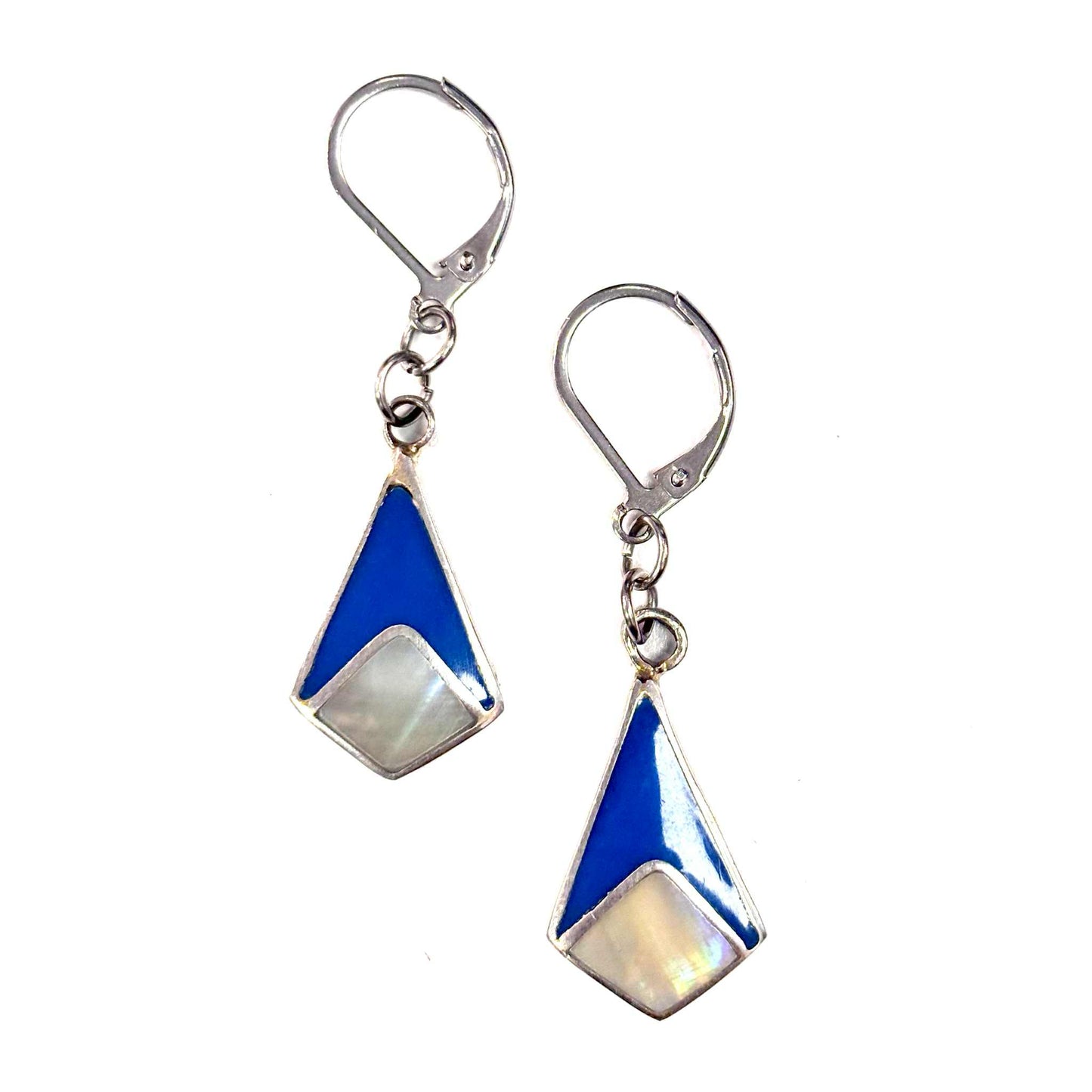 Boucles d'oreilles - Goutte - Pierre Nacre Losange - Rouge Aventure