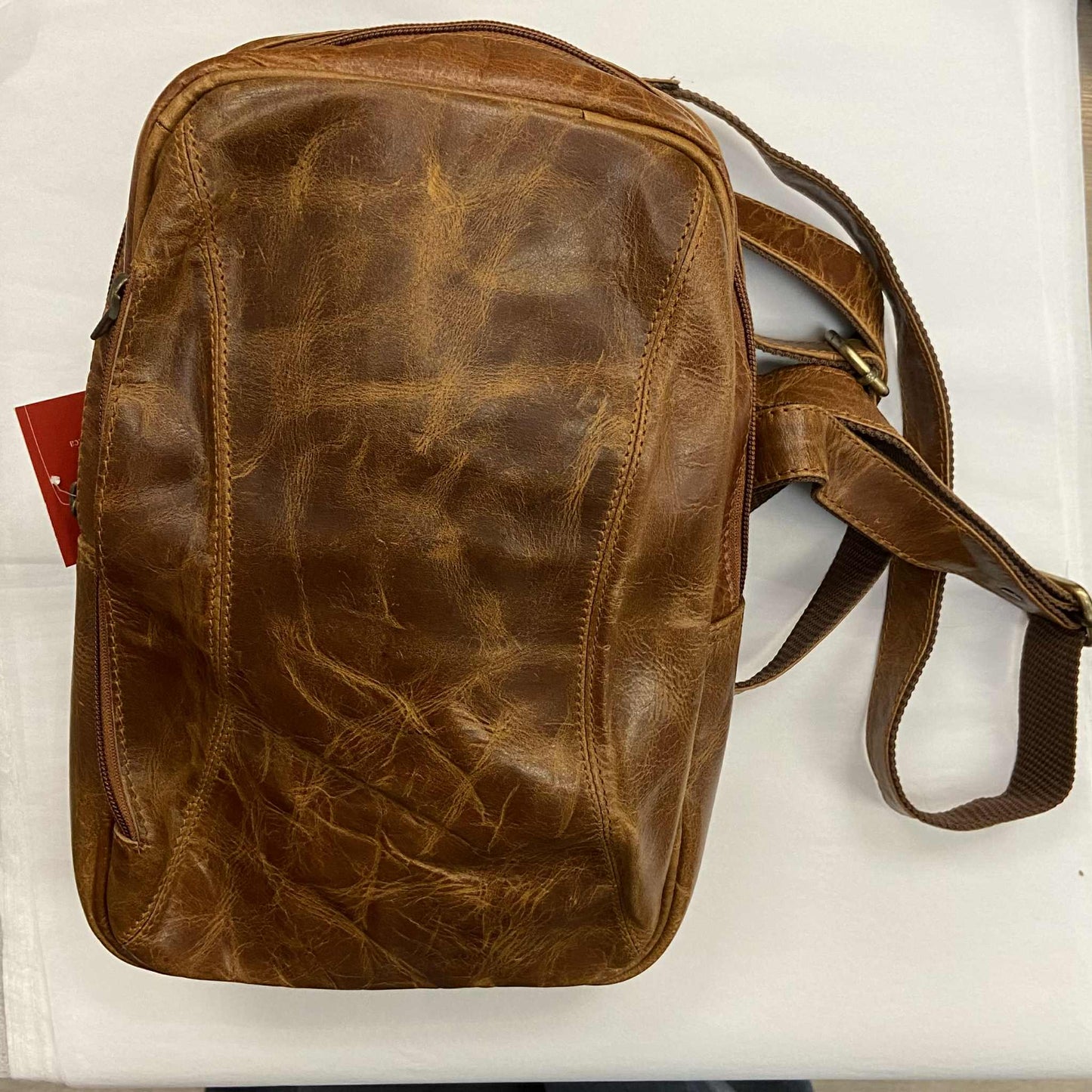 Sac à dos allongé cuir - 3 couleurs offertes - Rouge Import