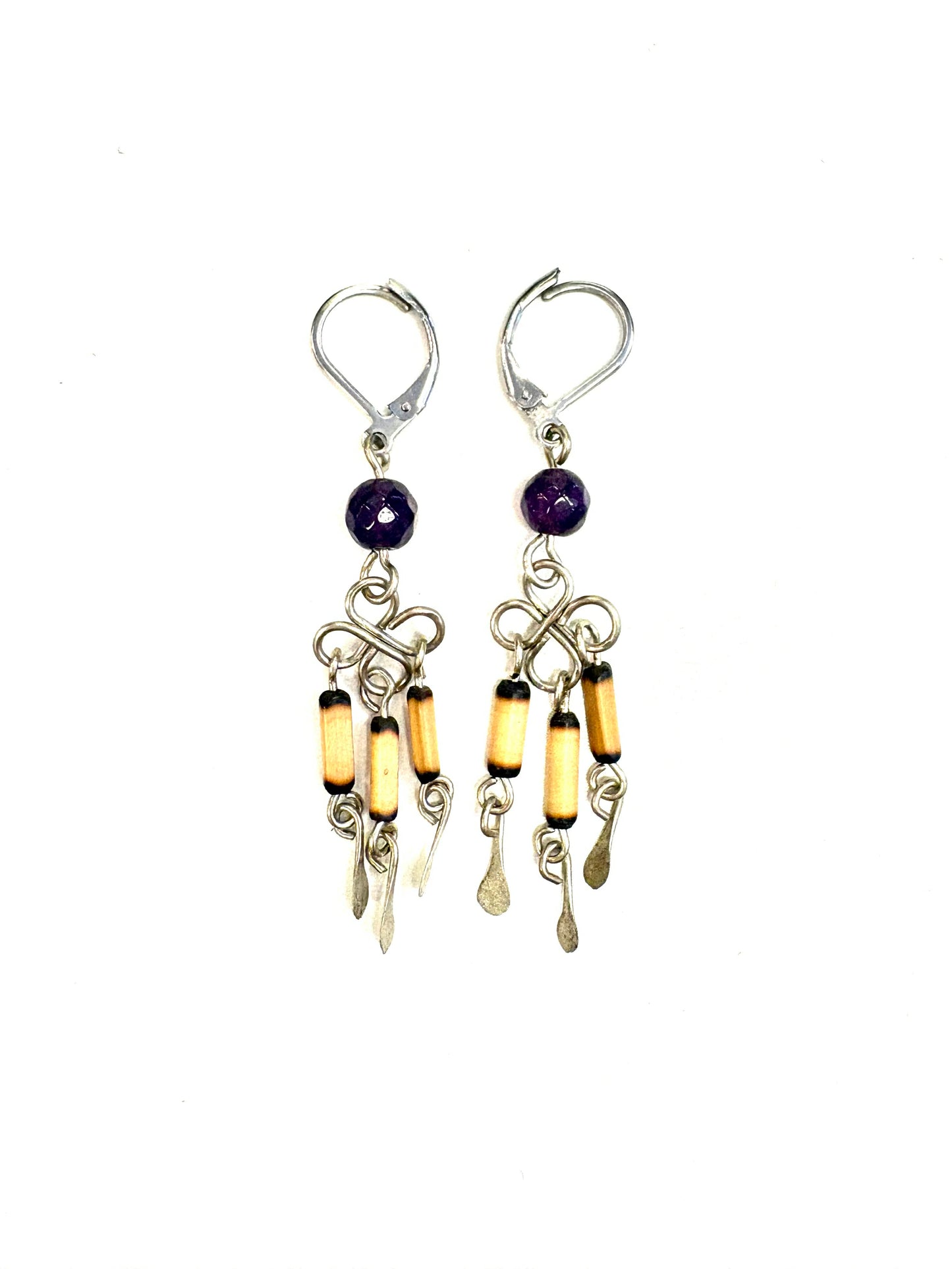 BO  pendante en bambou pluie mauve - Rouge aventure