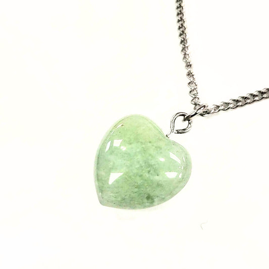 Collier Inox Coeur - Jade - Rouge Inox