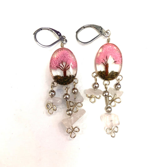 BO bohème- CR28- Arbre Rose Pâle Simple - Rouge Aventure