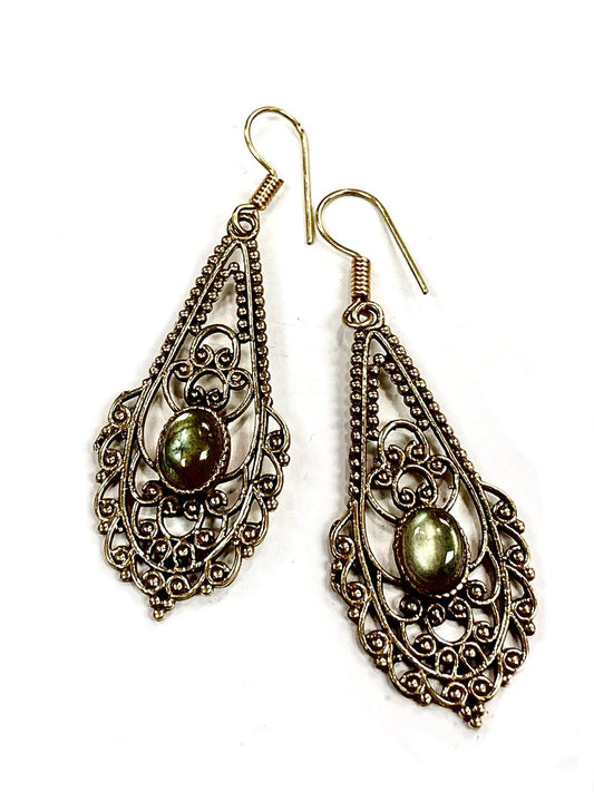 C2 Earrings - Translucent Green &amp; Gold