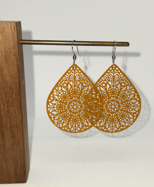 Boucles d'oreilles - Fili - Moutarde - Création Fish