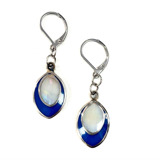 Boucles d'oreilles - Ovale - Pierre Nacre Ovale - Rouge Aventure