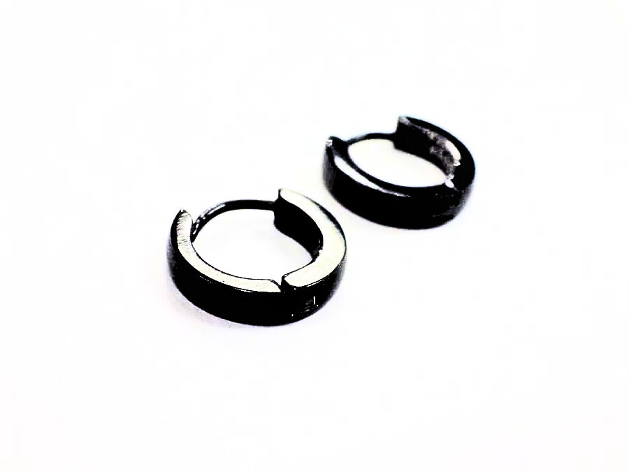 BO anneau noir - Plat -  Rouge Inox