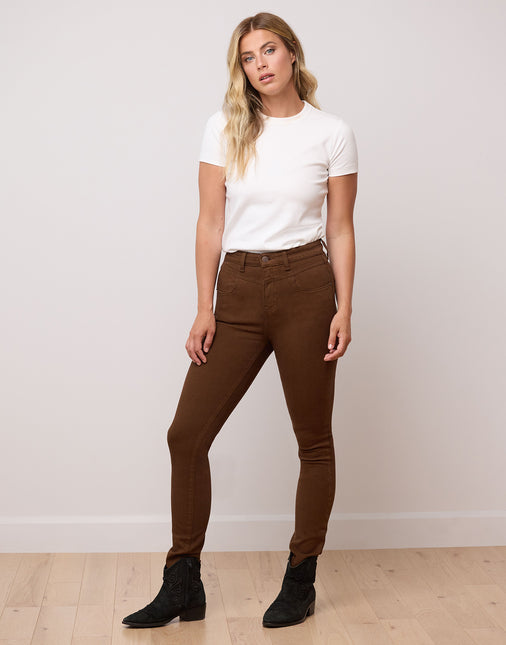 Jeans Rachel - Coupe étroite - Cacao Brun - Entrejambe 30'' - 2400 Yoga Jeans