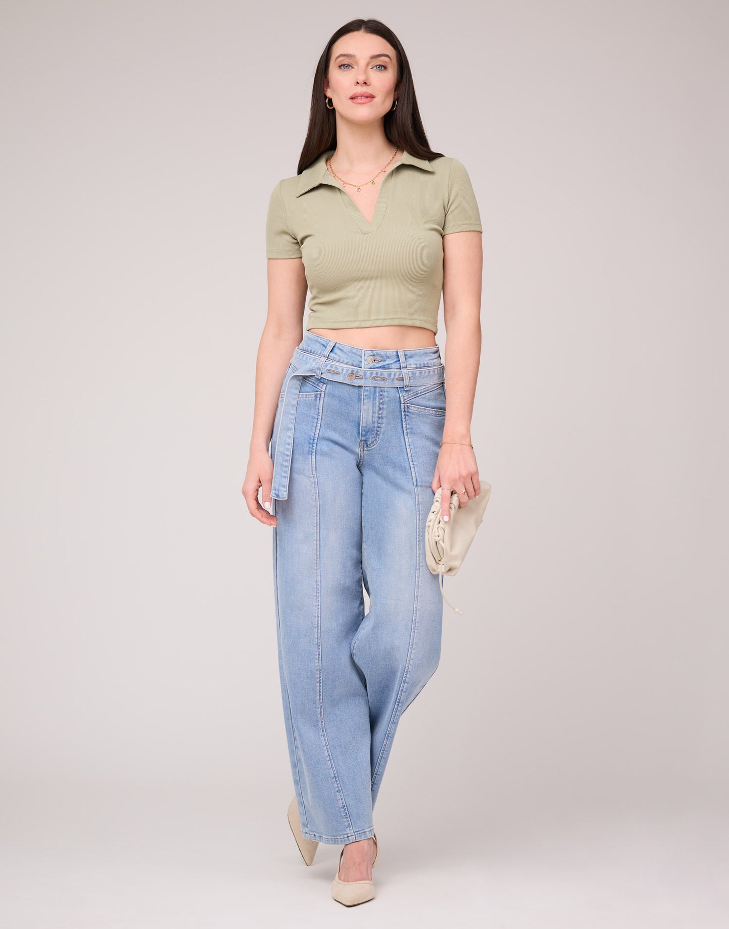 Lily - Coupe très évasée - Taille Haute - Cottage Blue - Entrejambe 32" - Yoga 2510