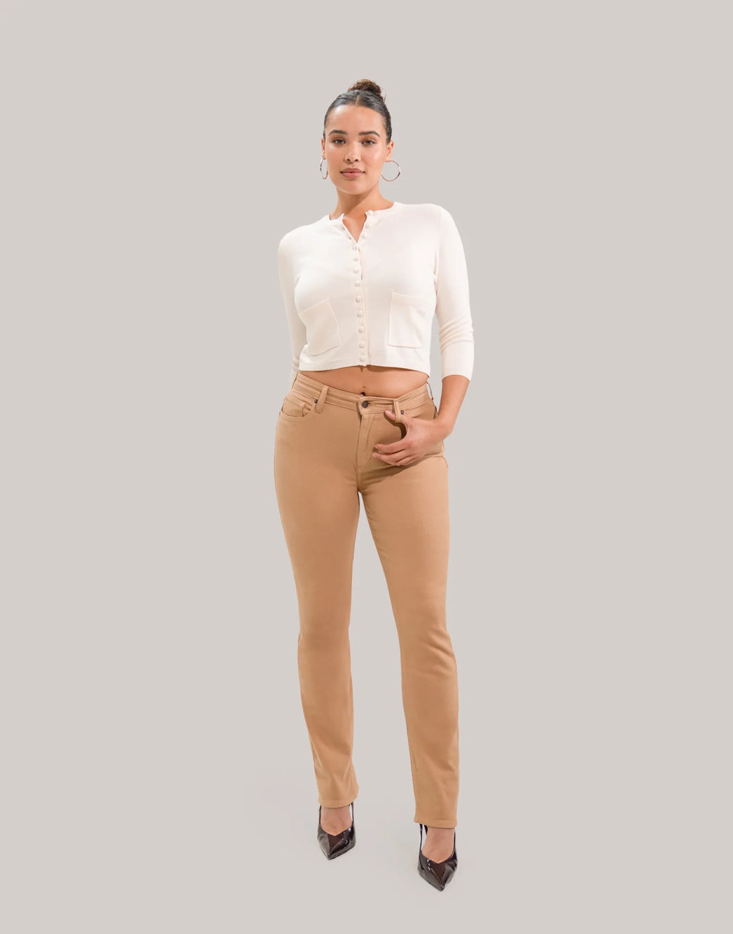 Jeans Emily - Coupe ajustée - Taille Classique - Butterscotch - Entrejambe 30''