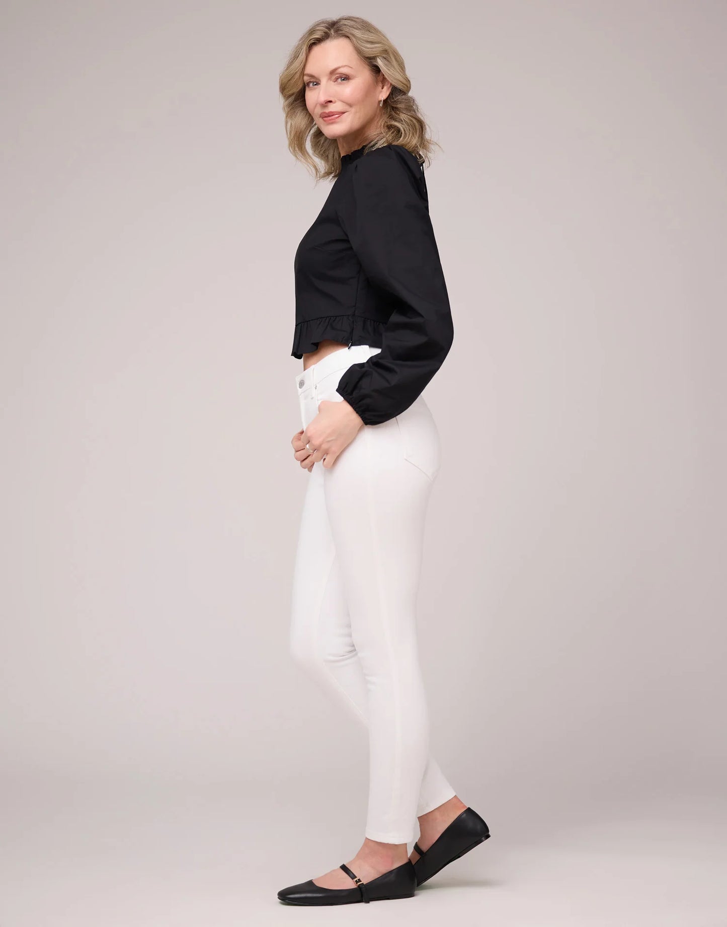 RACHEL SLIM FIT WHITE SHELL JEANS 