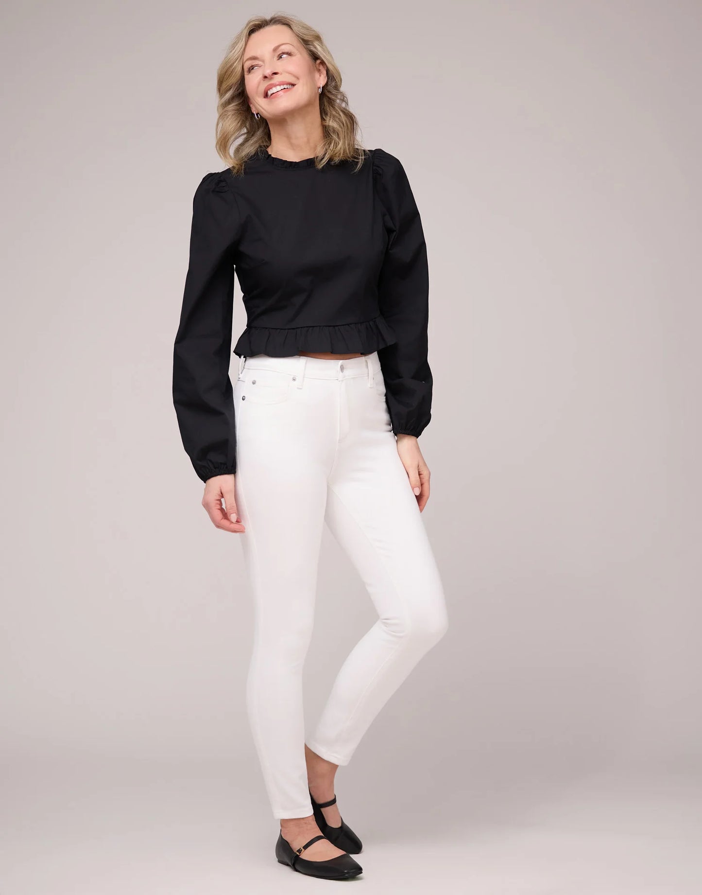 RACHEL SLIM FIT WHITE SHELL JEANS 