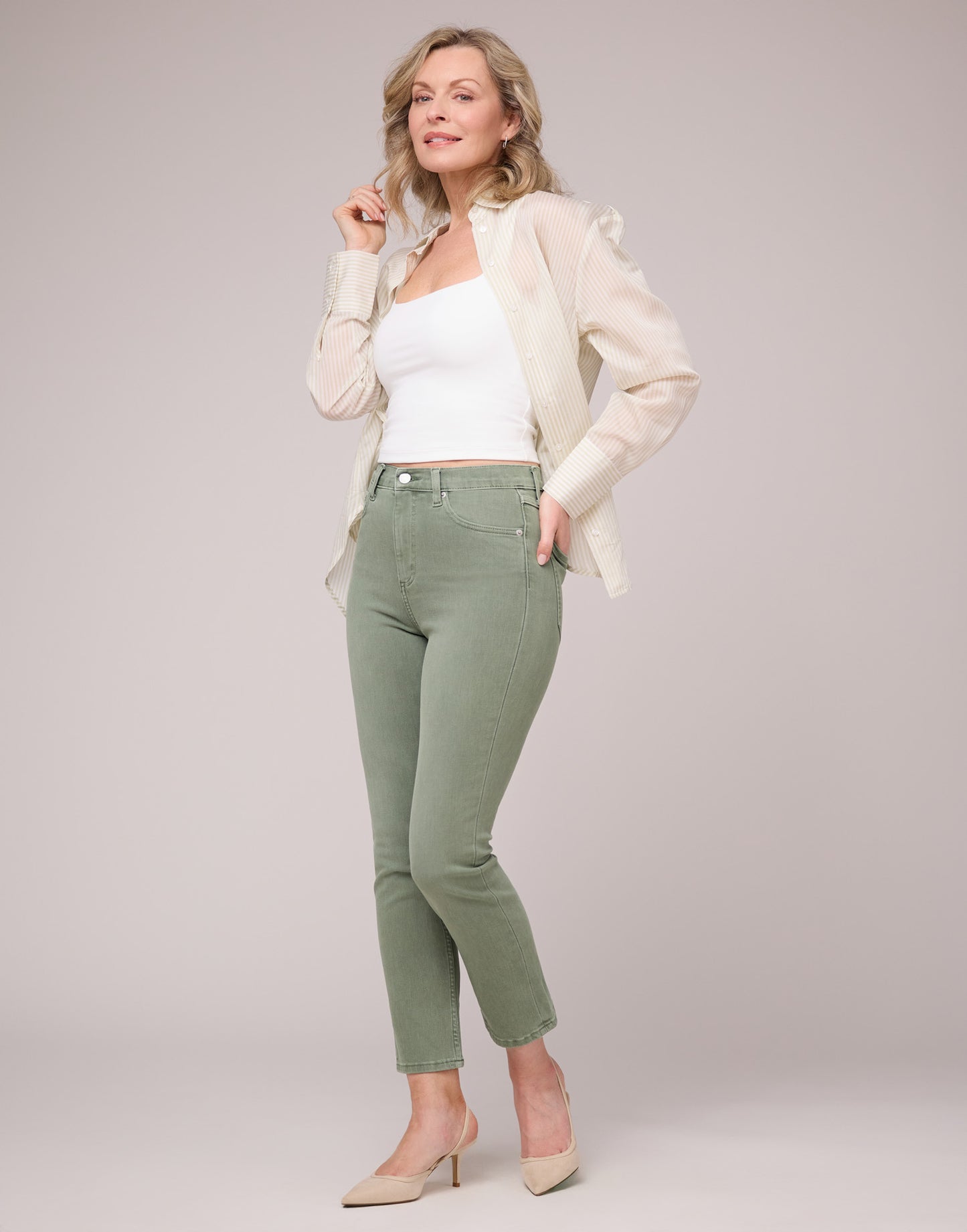 Emily-Slim - Taille Haute - Beach Grass - Entrejambe 27" - Yoga 2536