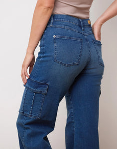 Jeans Lily Coupe Très évasé - Taille haute - OXFORD BLUE - Entrejambe 32''