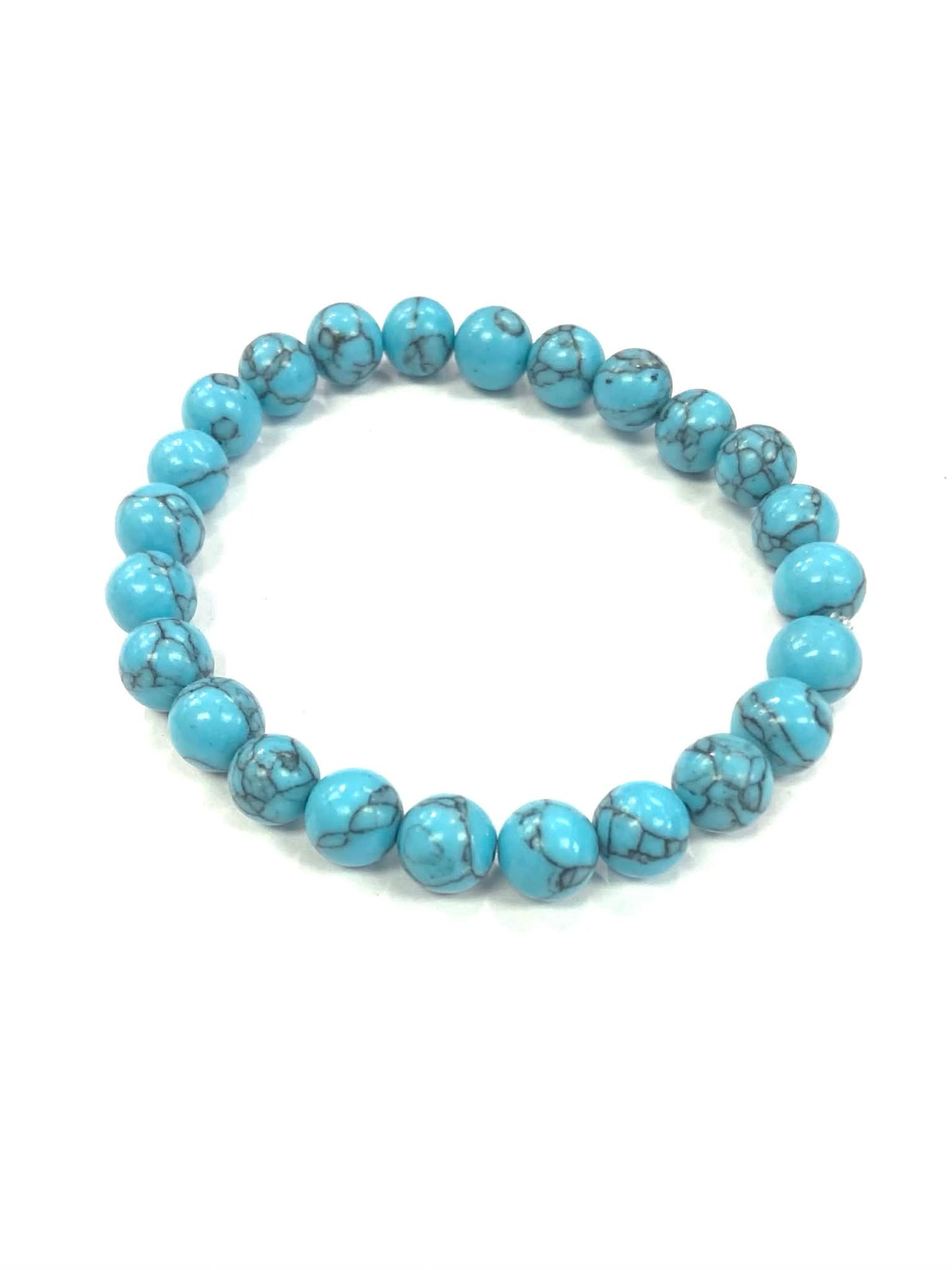 Bracelet - Bleu-Turquoise - fissures grises - Pierres - Rouge Bijoux