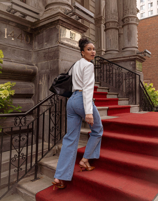 Jeans Lily - Coupe Très évasée - Taille haute - French Blue - Entrejambe 32''