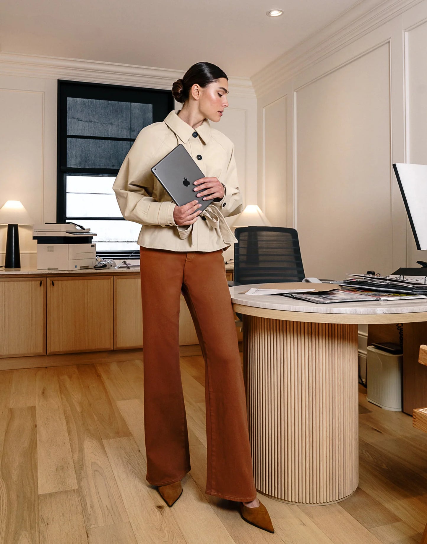 JEANS LILY COUPE TRÈS ÉVASÉE  Aurora Brun