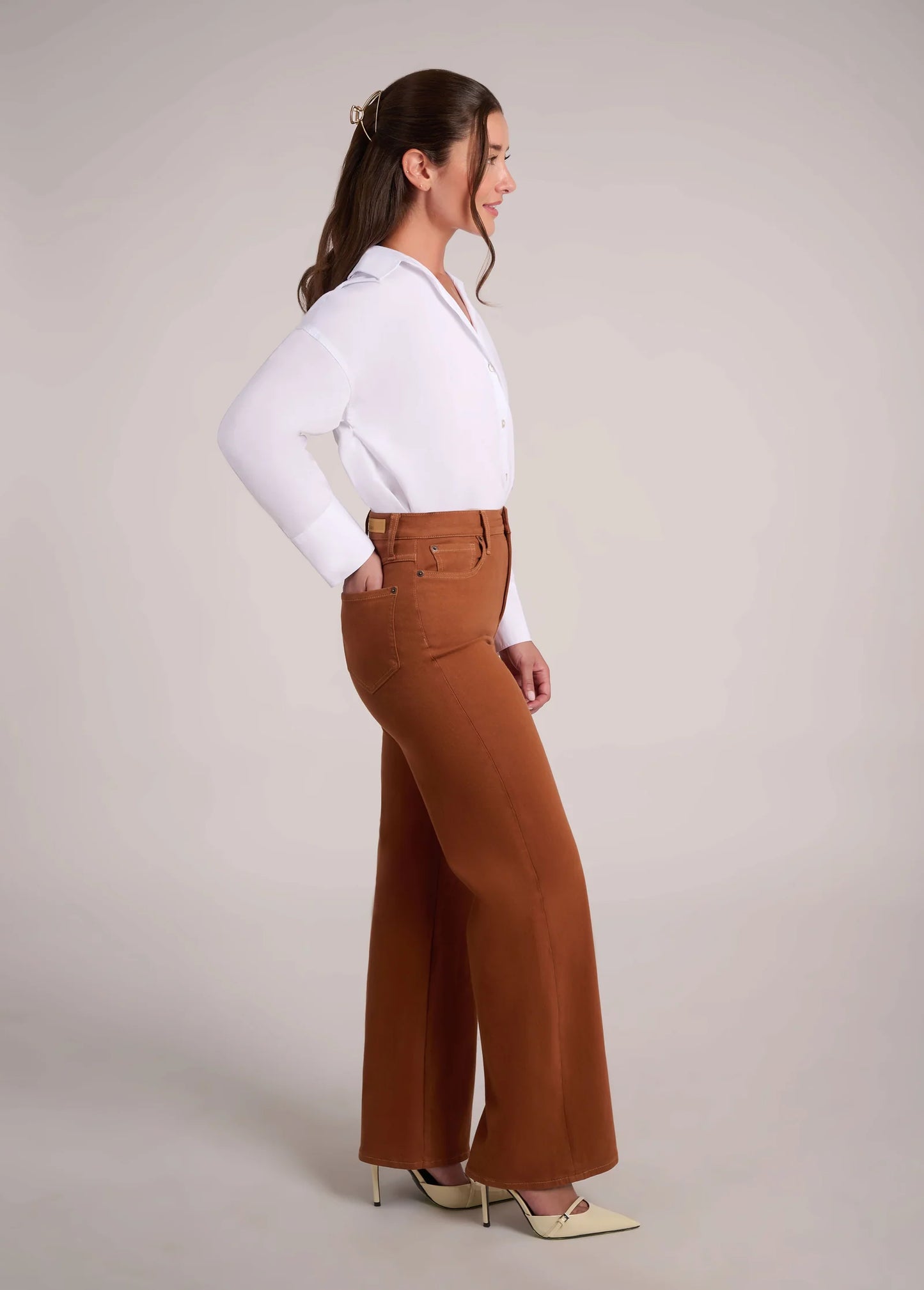 JEANS LILY COUPE TRÈS ÉVASÉE  Aurora Brun