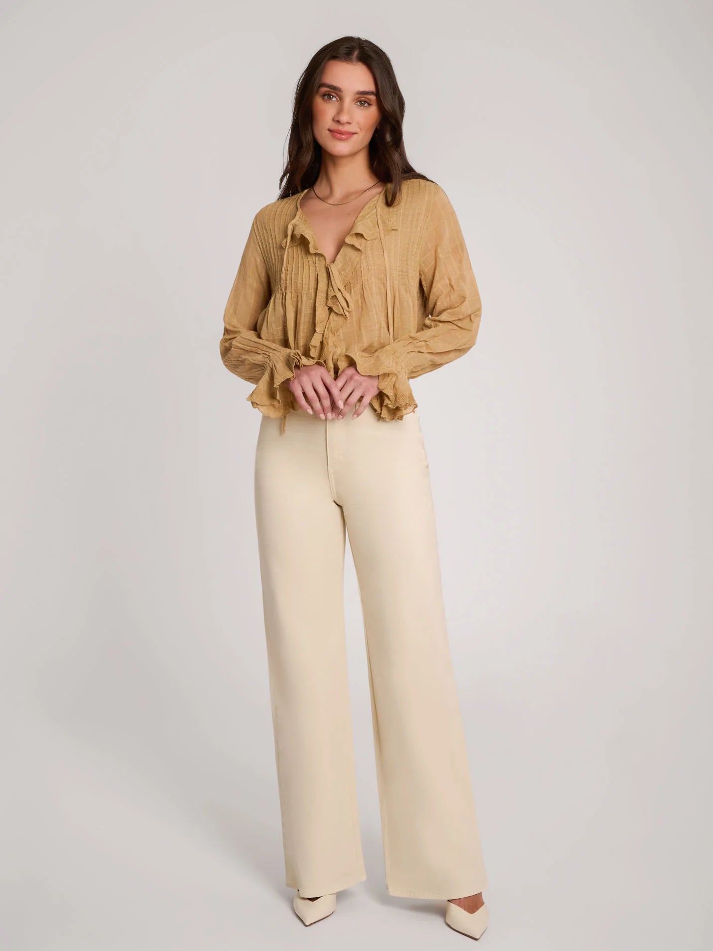 Lily- coupe très évasée - taille haute- couleur BRAIDED BASKET - 32'' entrejambe