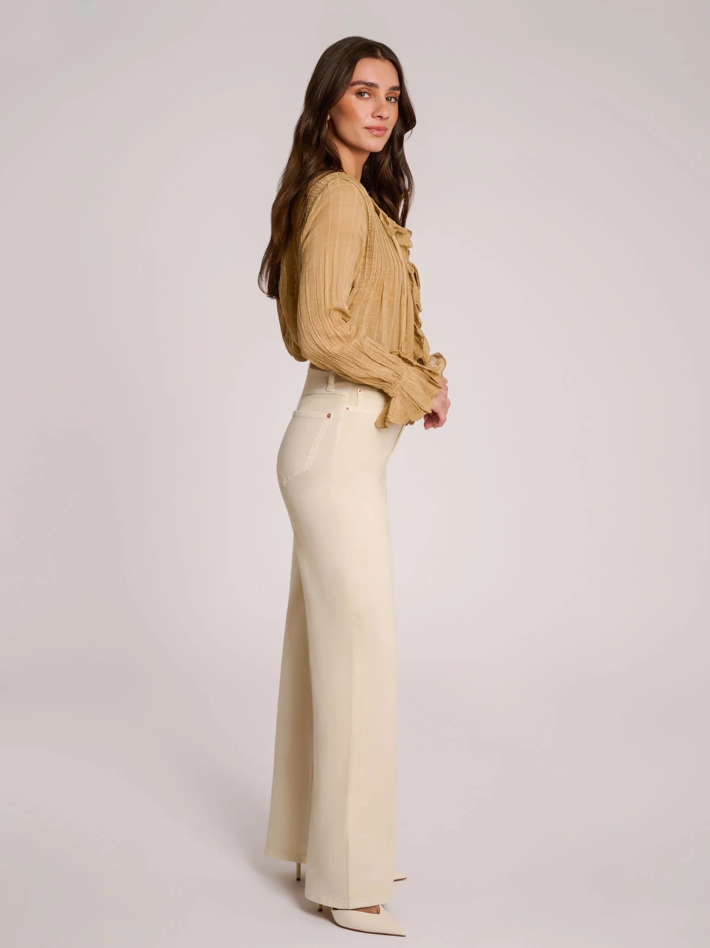 Lily- coupe très évasée - taille haute- couleur BRAIDED BASKET - 32'' entrejambe