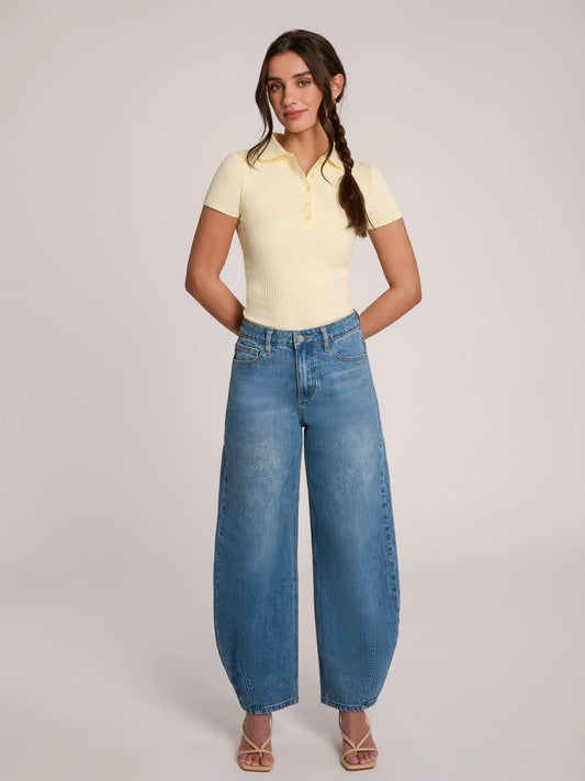 JEANS MALIA COUPE DÉCONTRACTÉE - - taille haute - Blue Stem - Entrejambe 28''